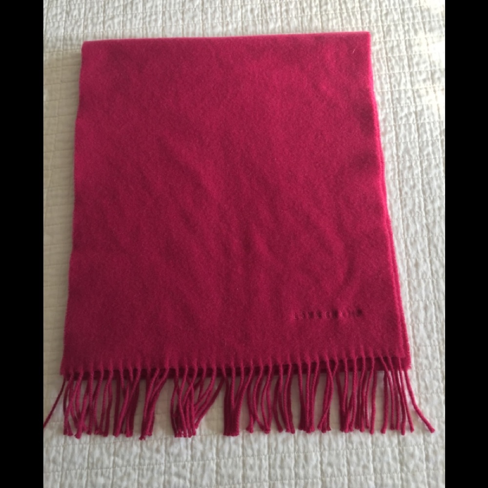 Longchamp fuchsia wool/cashmere scarf